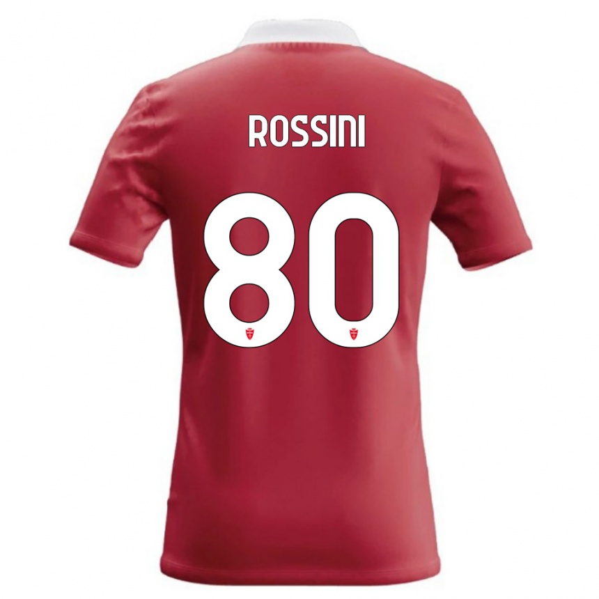נשים כדורגל Luca Rossini #80 אדום לבן ג'רזי ביתית 2026/27 נשים כדורגל Luca Rossini #80 אדום לבן ג'רזי ביתית 2026/27