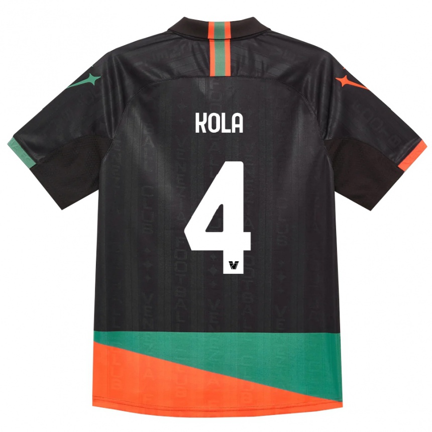 נשים כדורגל Davide Kola #4 שחור כתום ירוק ג'רזי ביתית 2026/27 נשים כדורגל Davide Kola #4 שחור כתום ירוק ג'רזי ביתית 2026/27