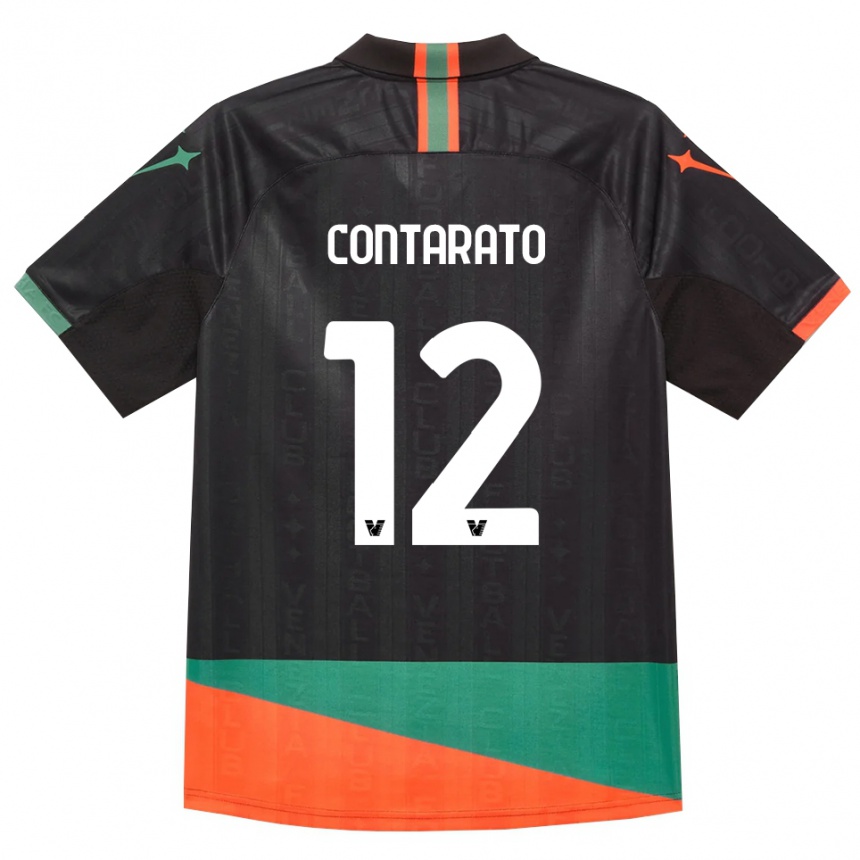 נשים כדורגל Ettore Contarato #12 שחור כתום ירוק ג'רזי ביתית 2026/27
