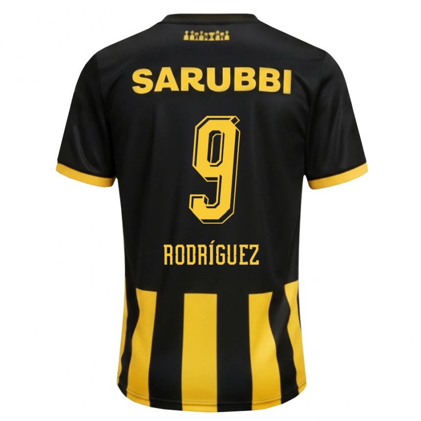 נשים כדורגל Agustín Rodríguez #9 שחור צהוב ג'רזי ביתית 2026/27