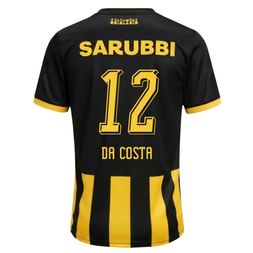 נשים כדורגל Paulo Da Costa #12 שחור צהוב ג'רזי ביתית 2026/27