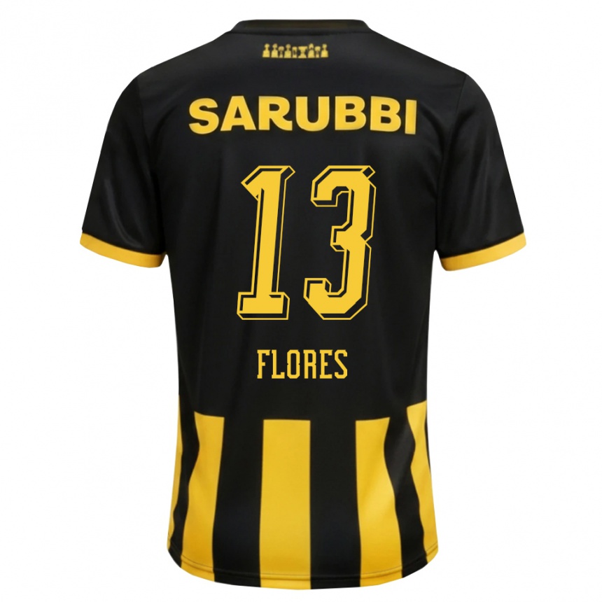 נשים כדורגל Dilan Flores #13 שחור צהוב ג'רזי ביתית 2026/27