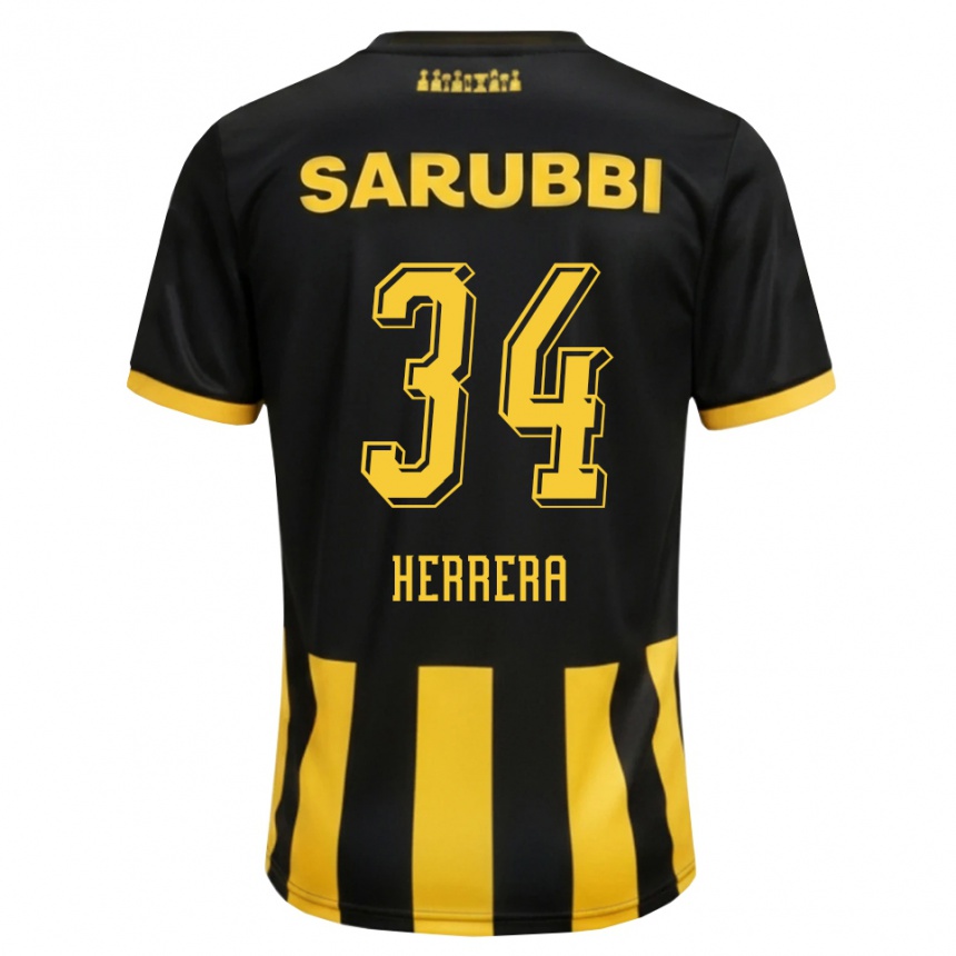 נשים כדורגל Nahuel Herrera #34 שחור צהוב ג'רזי ביתית 2026/27