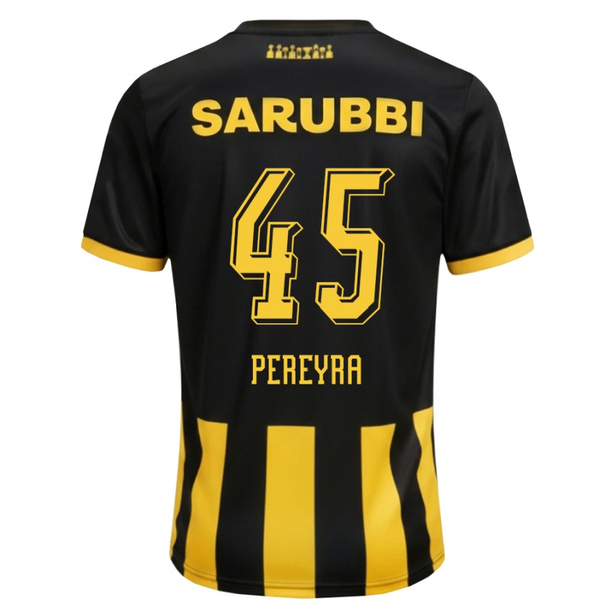 נשים כדורגל Estevan Pereyra #45 שחור צהוב ג'רזי ביתית 2026/27