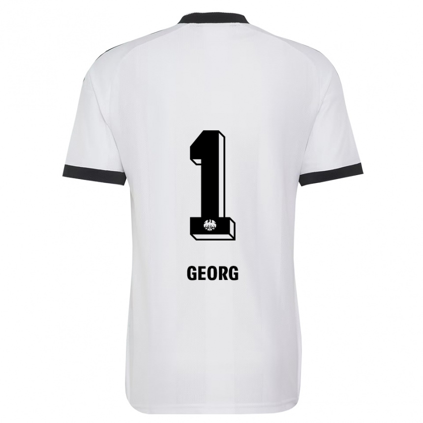 נשים כדורגל Hannes Georg #1 שחור לבן הרחק ג'רזי 2026/27