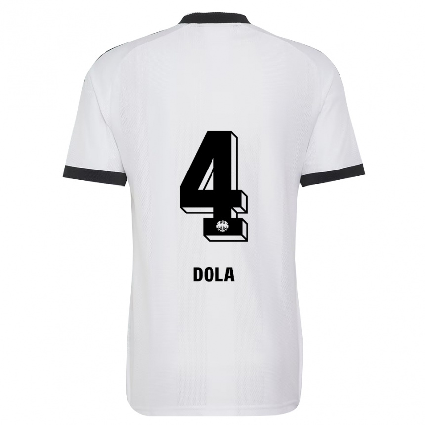 נשים כדורגל Igor Dola #4 שחור לבן הרחק ג'רזי 2026/27