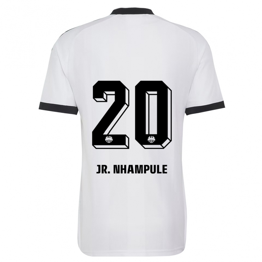 נשים כדורגל Antonio Junior Nhampule #20 שחור לבן הרחק ג'רזי 2026/27