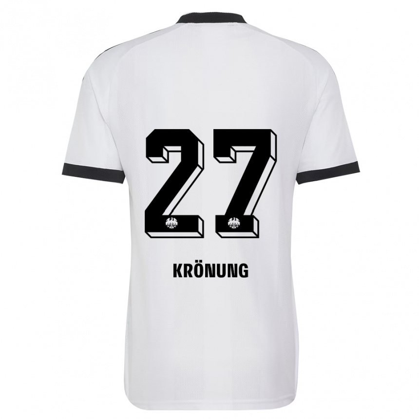 נשים כדורגל Marlon Krönung #27 שחור לבן הרחק ג'רזי 2026/27
