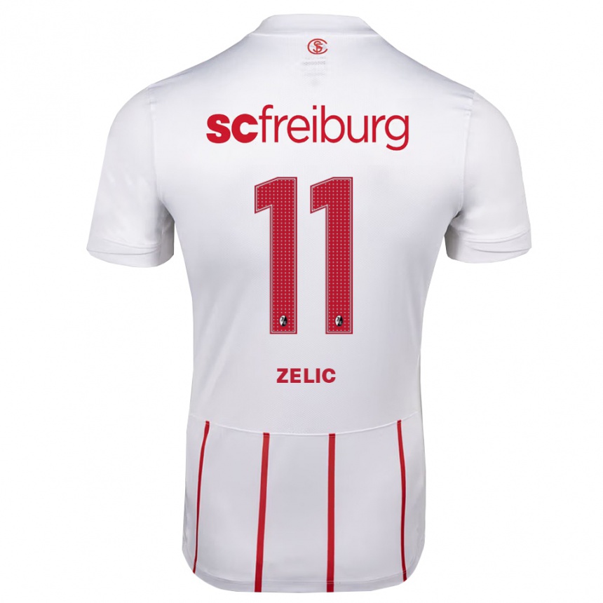 נשים כדורגל Mateo Zelic #11 לבן אדום צהוב הרחק ג'רזי 2026/27