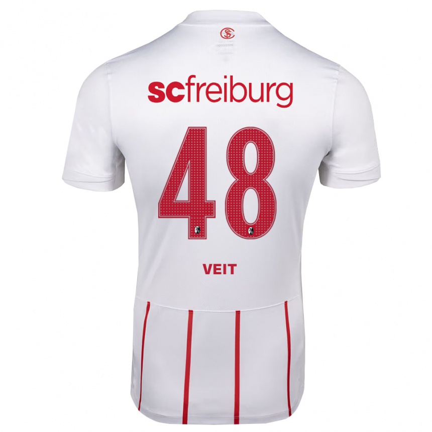 נשים כדורגל Jannik Veit #48 לבן אדום צהוב הרחק ג'רזי 2026/27