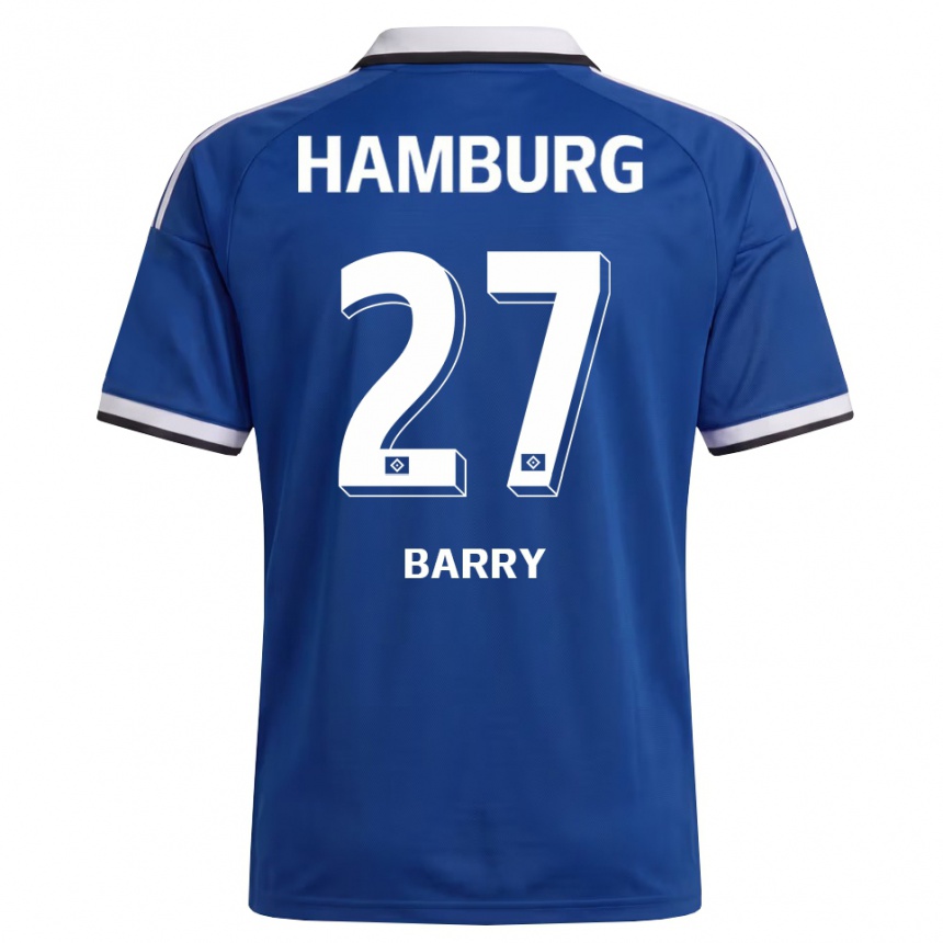 נשים כדורגל Alpha Barry #27 לבן כחול הרחק ג'רזי 2026/27