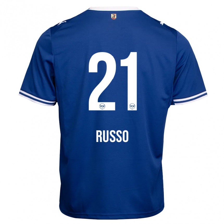 נשים כדורגל Gianluca Russo #21 כחול מלכותי לבן הרחק ג'רזי 2026/27