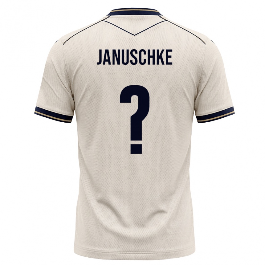נשים כדורגל Tim Januschke #0 לבן מבריק כחול דיו הרחק ג'רזי 2026/27