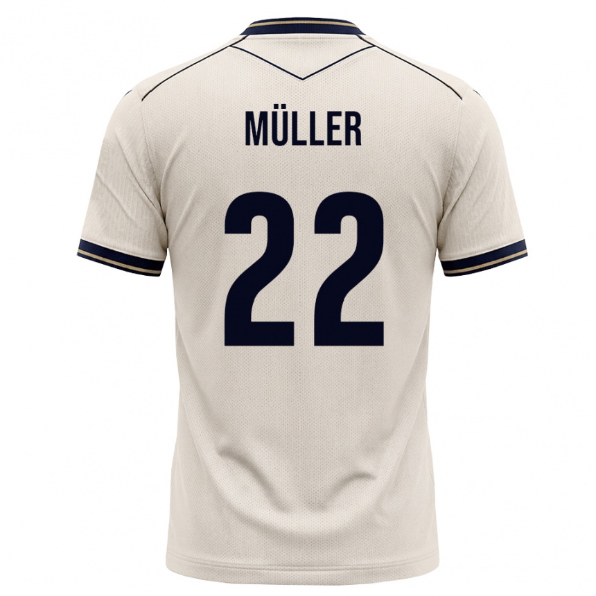 נשים כדורגל Tim Müller #22 לבן מבריק כחול דיו הרחק ג'רזי 2026/27