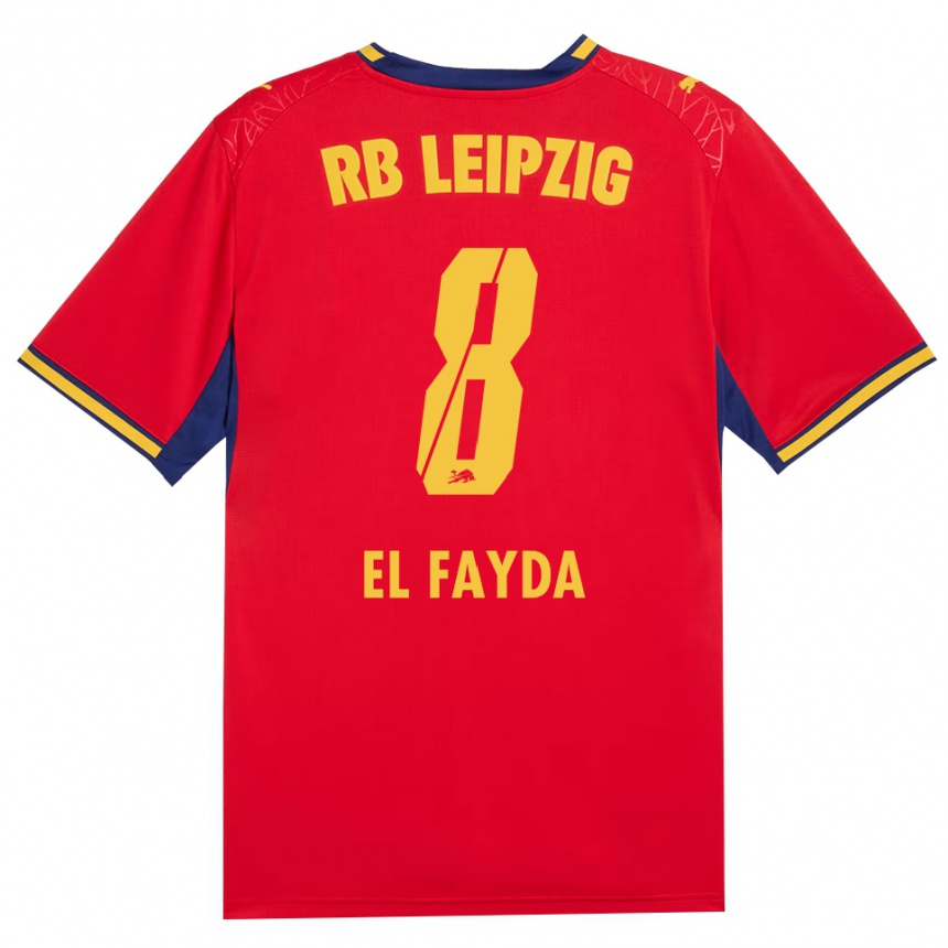 נשים כדורגל Damin El Fayda #8 כחול מלכותי צהוב אדום הרחק ג'רזי 2026/27