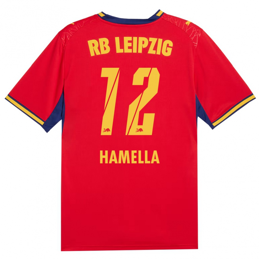 נשים כדורגל Karl Hamella #12 כחול מלכותי צהוב אדום הרחק ג'רזי 2026/27