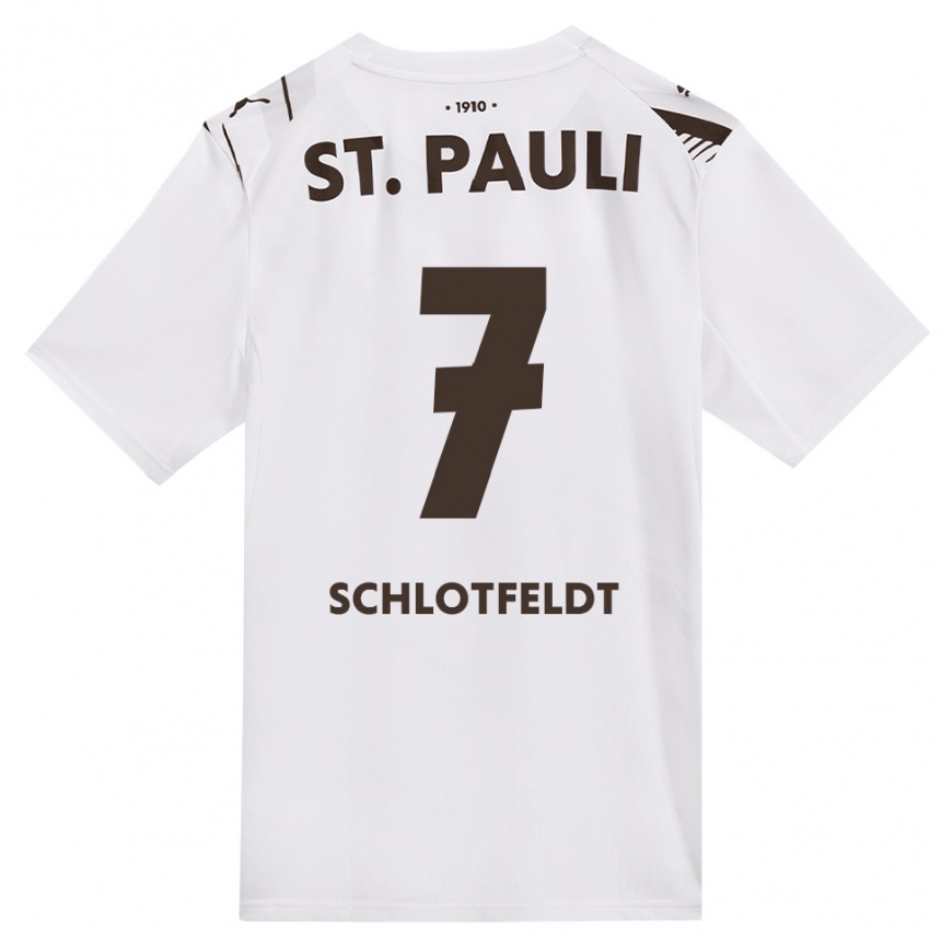 נשים כדורגל Tim Schlotfeldt #7 קפה לבן אדום הרחק ג'רזי 2026/27