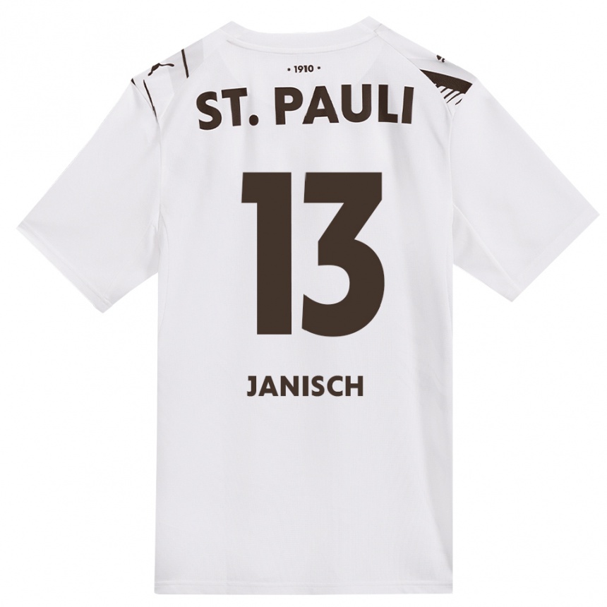 נשים כדורגל August Janisch #13 קפה לבן אדום הרחק ג'רזי 2026/27