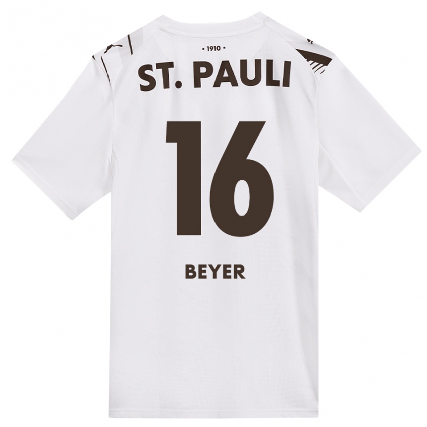 נשים כדורגל Lasse Beyer #16 קפה לבן אדום הרחק ג'רזי 2026/27