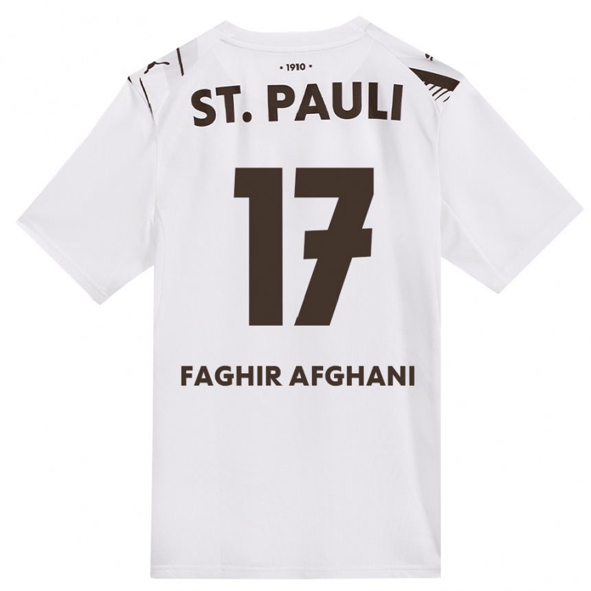 נשים כדורגל Younan Faghir Afghani #17 קפה לבן אדום הרחק ג'רזי 2026/27