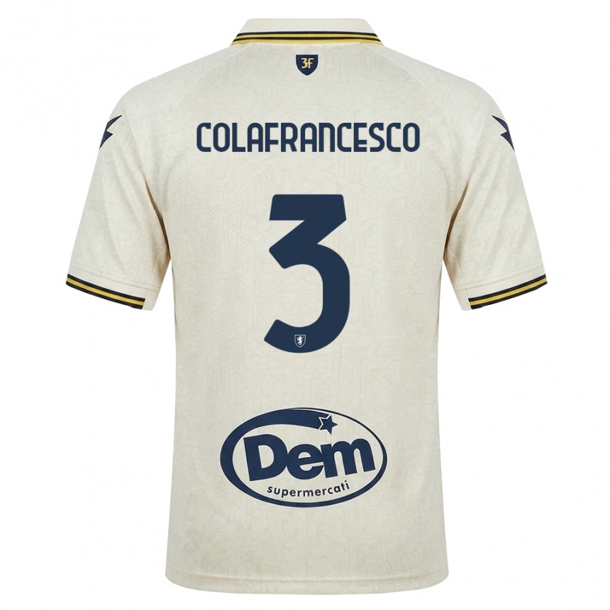 נשים כדורגל Filippo Colafrancesco #3 תחרה ישנה צהוב שחור הרחק ג'רזי 2026/27