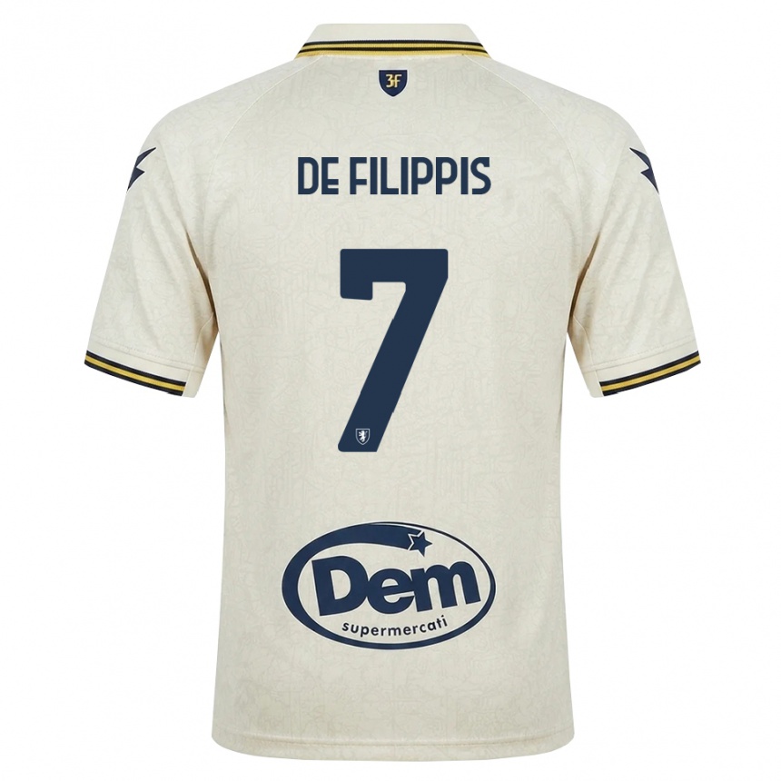 נשים כדורגל Walter De Filippis #7 תחרה ישנה צהוב שחור הרחק ג'רזי 2026/27