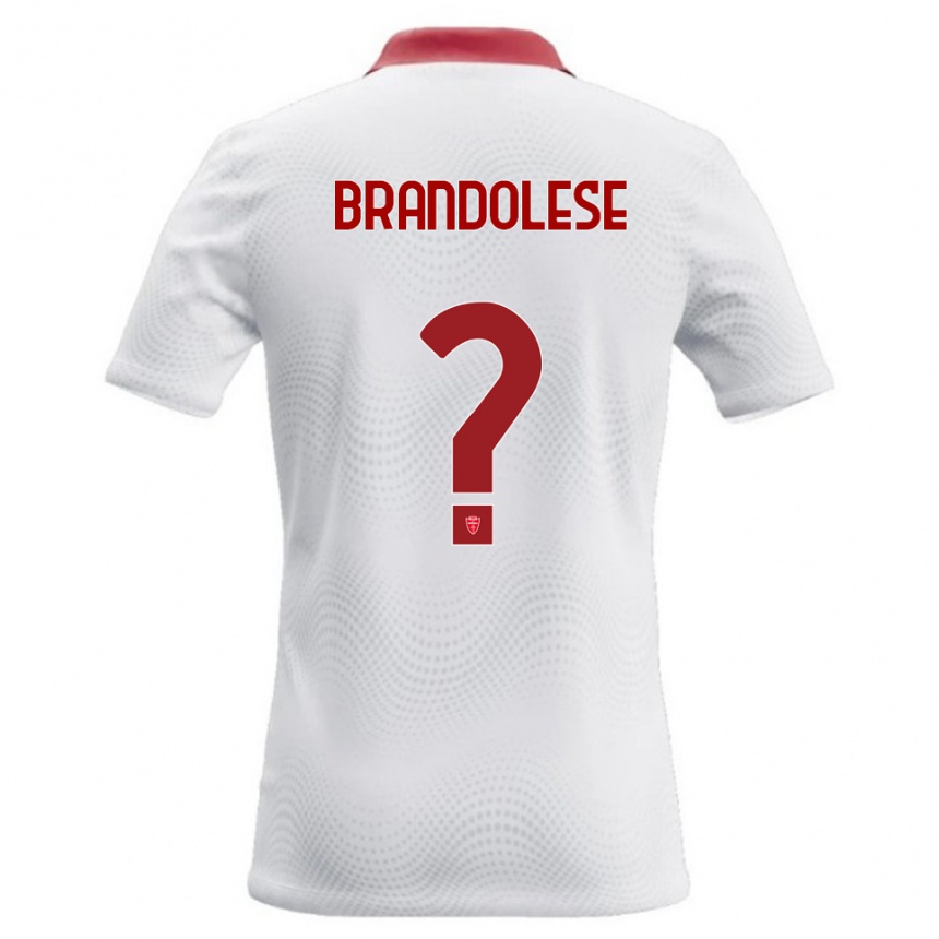 נשים כדורגל Benedetto Brandolese #0 לבן אדום הרחק ג'רזי 2026/27