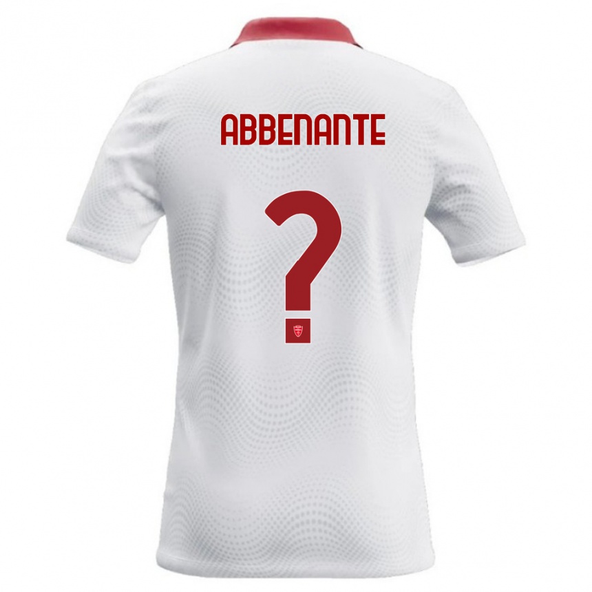 נשים כדורגל Alessandro Abbenante #0 לבן אדום הרחק ג'רזי 2026/27