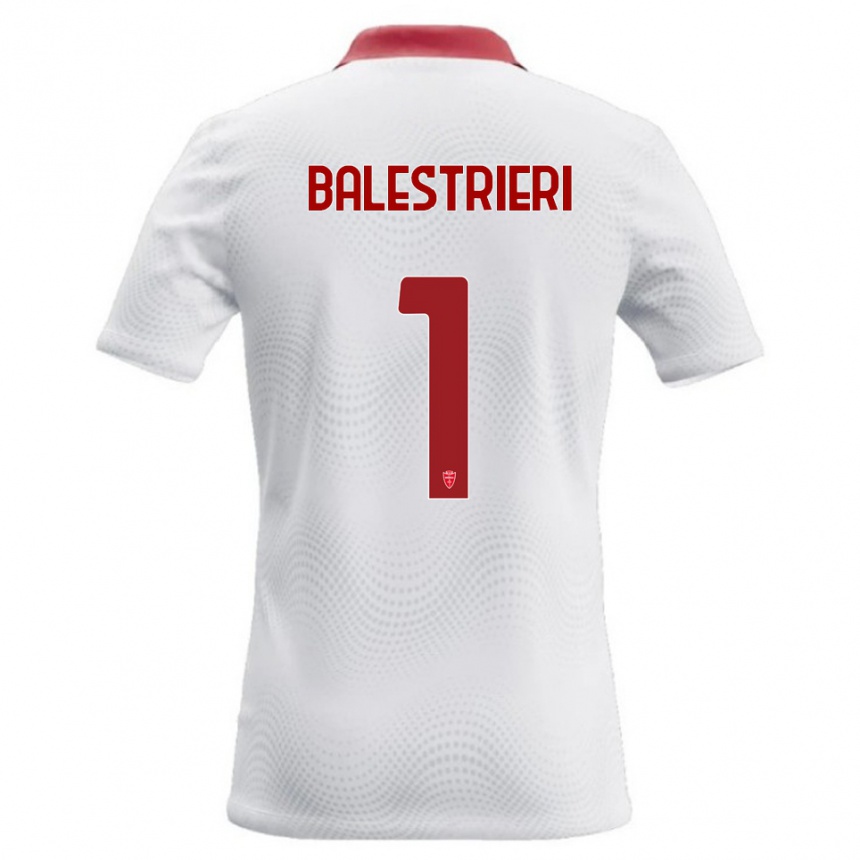 נשים כדורגל Alessandro Balestrieri #1 לבן אדום הרחק ג'רזי 2026/27