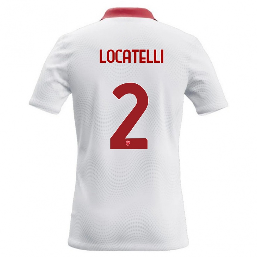 נשים כדורגל Gabriel Locatelli #2 לבן אדום הרחק ג'רזי 2026/27