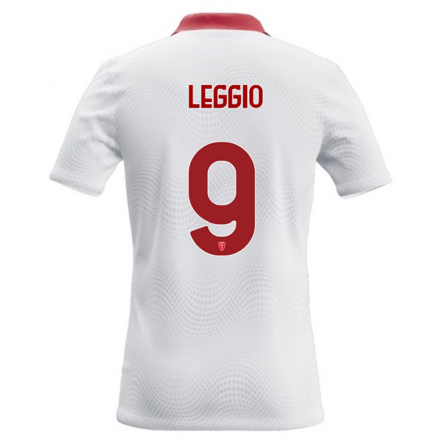 נשים כדורגל Thomas Leggio #9 לבן אדום הרחק ג'רזי 2026/27