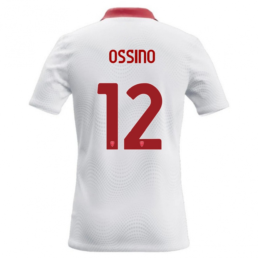 נשים כדורגל Daniel Ossino #12 לבן אדום הרחק ג'רזי 2026/27