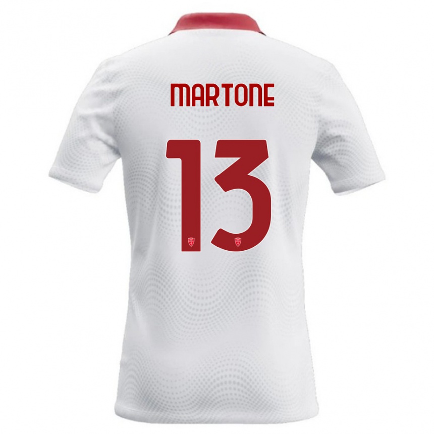 נשים כדורגל Giuseppe Martone #13 לבן אדום הרחק ג'רזי 2026/27