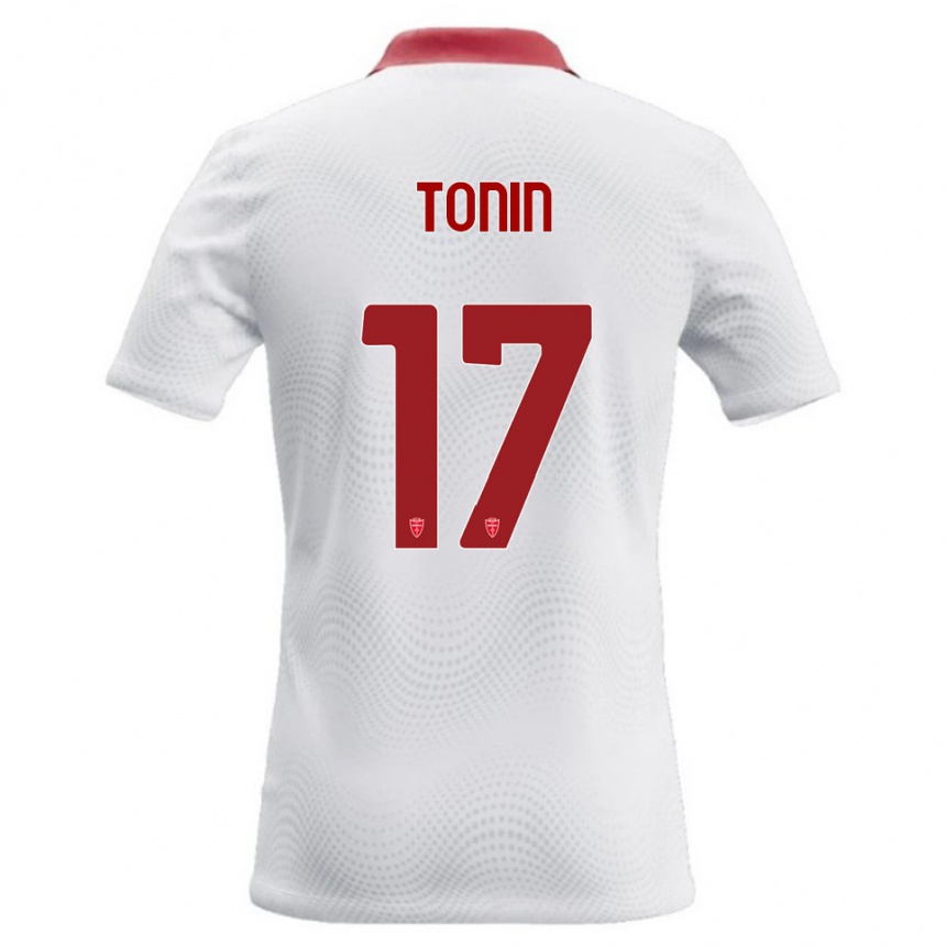 נשים כדורגל Andrea Tonin #17 לבן אדום הרחק ג'רזי 2026/27