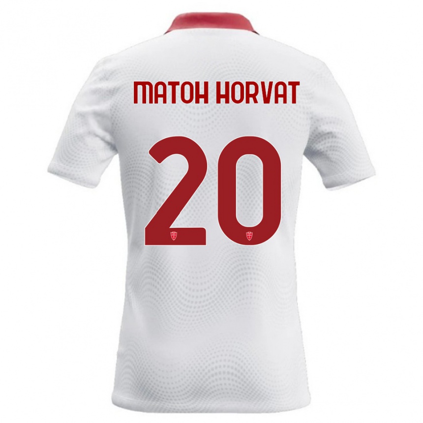 נשים כדורגל Liam Matoh Horvat #20 לבן אדום הרחק ג'רזי 2026/27