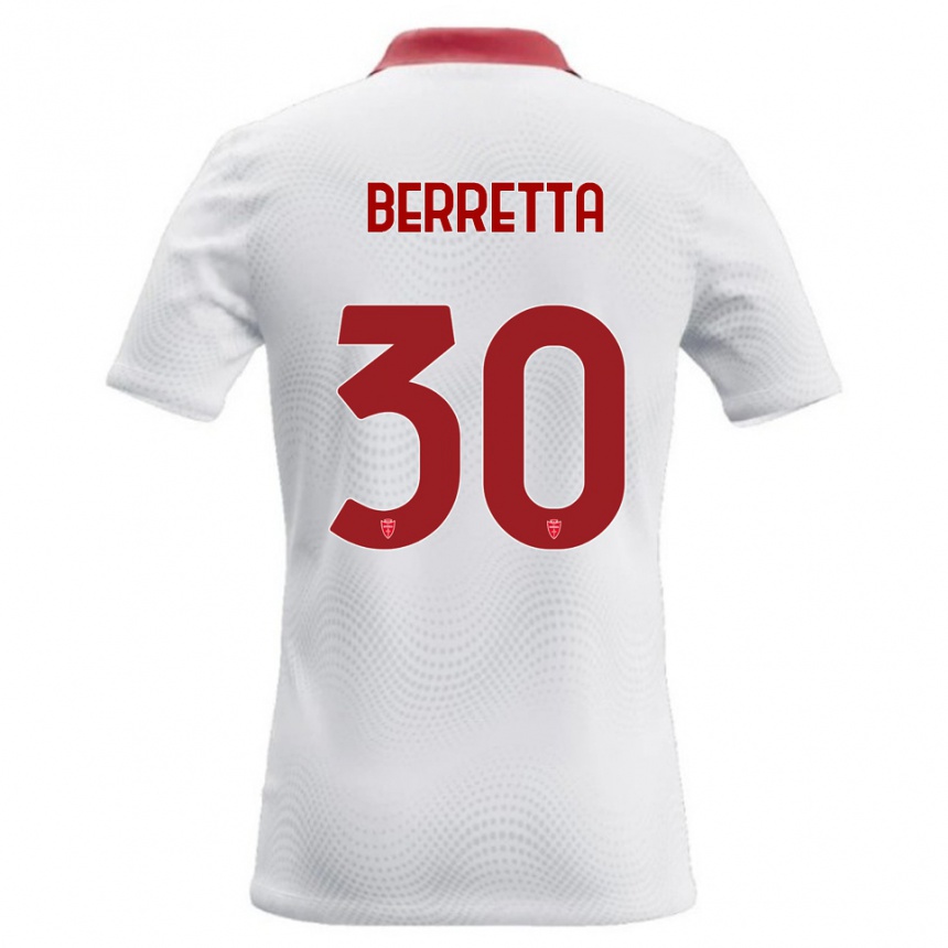 נשים כדורגל Alessandro Berretta #30 לבן אדום הרחק ג'רזי 2026/27