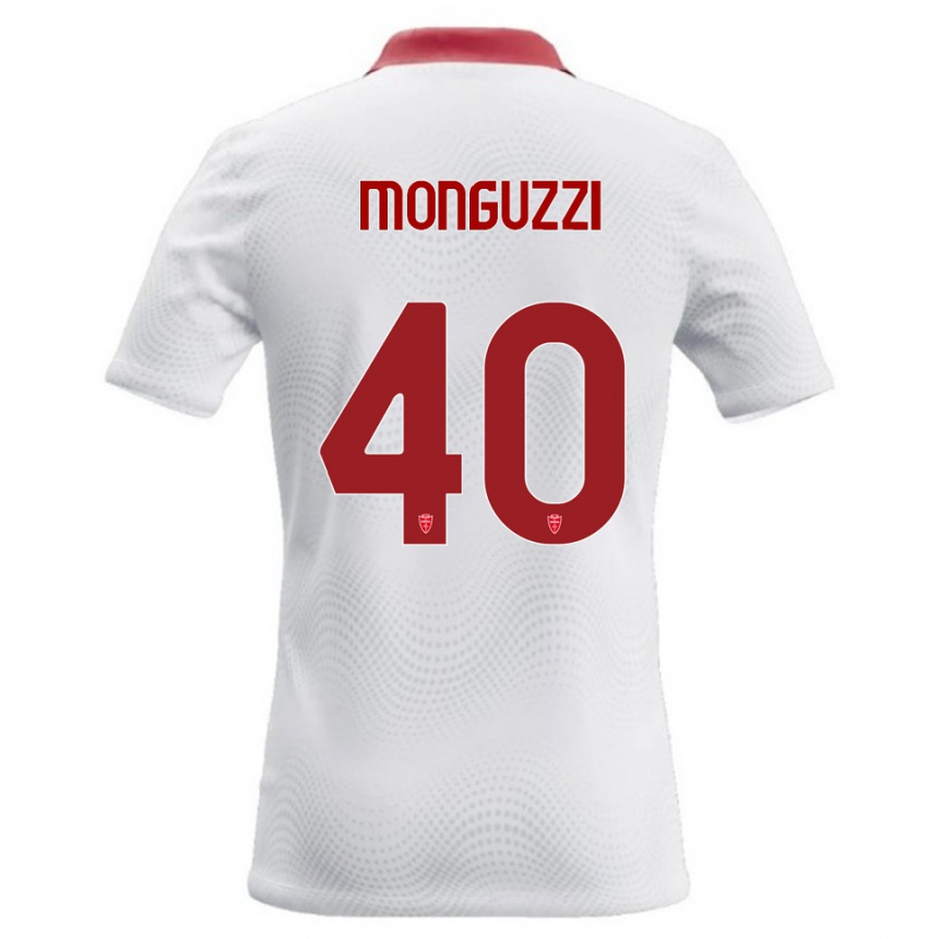 נשים כדורגל Filippo Monguzzi #40 לבן אדום הרחק ג'רזי 2026/27