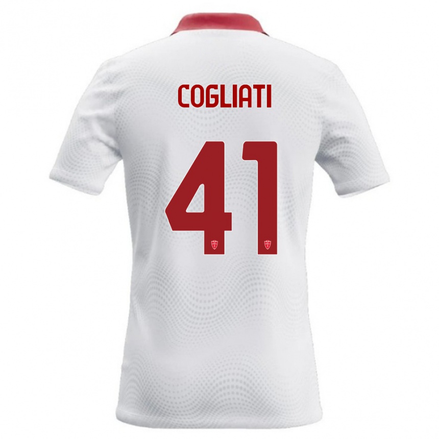 נשים כדורגל Andrea Cogliati #41 לבן אדום הרחק ג'רזי 2026/27