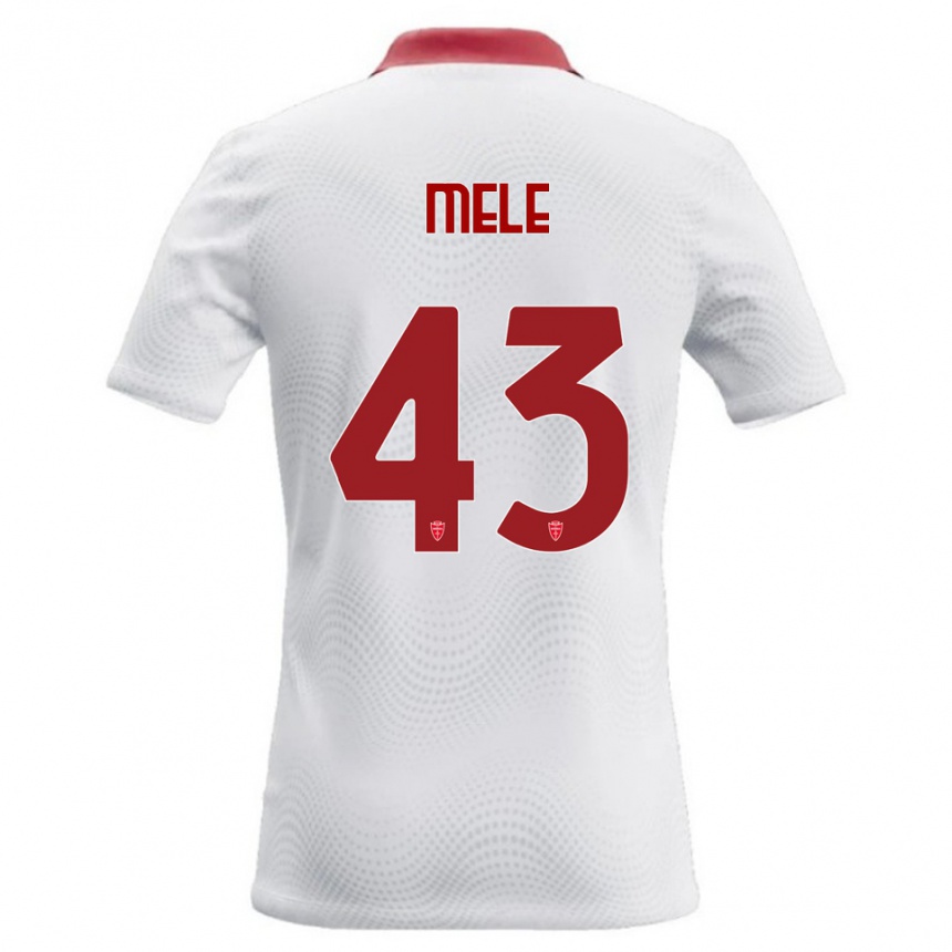 נשים כדורגל Fabio Mele #43 לבן אדום הרחק ג'רזי 2026/27 נשים כדורגל Fabio Mele #43 לבן אדום הרחק ג'רזי 2026/27