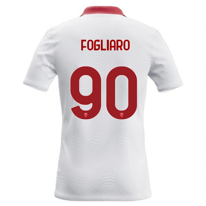נשים כדורגל Christian Fogliaro #90 לבן אדום הרחק ג'רזי 2026/27
