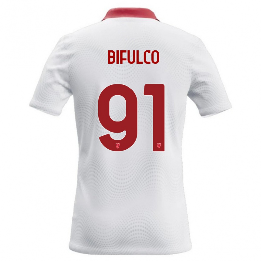 נשים כדורגל Davide Bifulco #91 לבן אדום הרחק ג'רזי 2026/27
