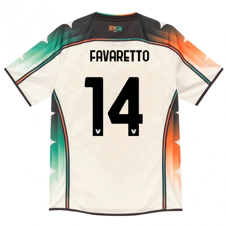 נשים כדורגל Alessio Favaretto #14 תחרה ישנה כתום ירוק הרחק ג'רזי 2026/27