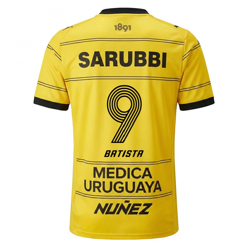 נשים כדורגל Facundo Batista #9 צהוב שחור הרחק ג'רזי 2026/27