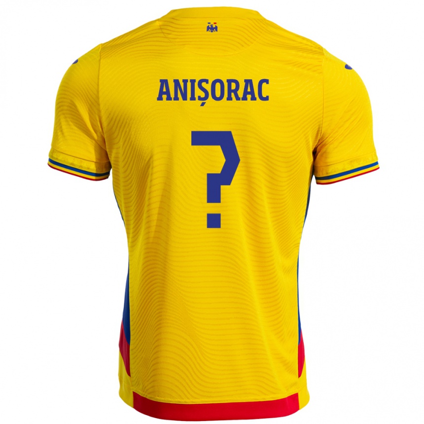 ילדים כדורגל רומניה Ionut Anisorac #0 צהוב ג'רזי ביתית 24-26