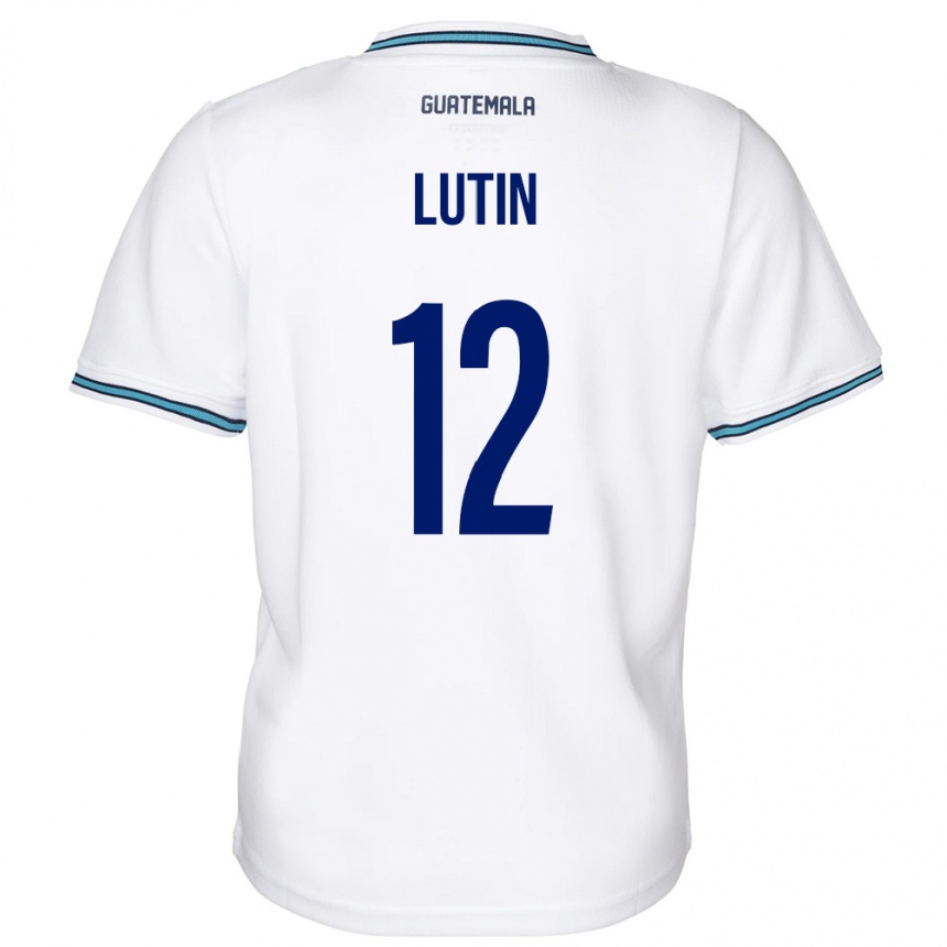 גברים כדורגל גואטמלה John L Ut ב #12 לבן ג'רזי ביתית 24-26