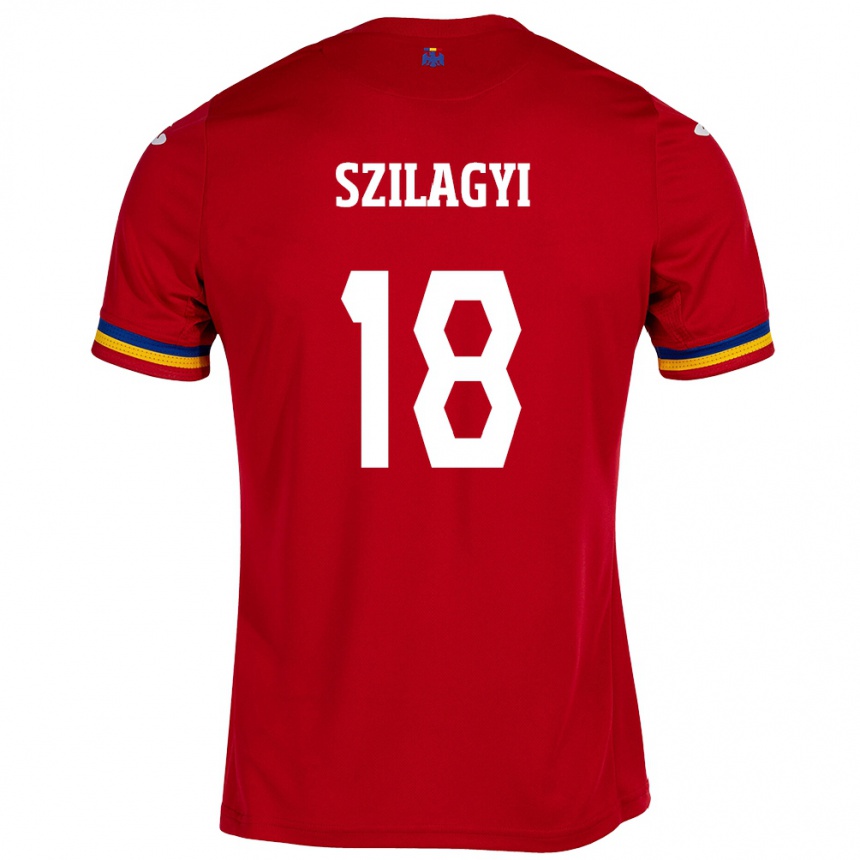 גברים כדורגל רומניה Szabolcs Szilágyi #18 אָדוֹם הרחק ג'רזי 24-26