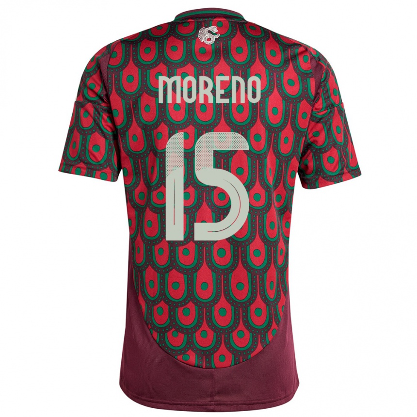 ילדים כדורגל מקסיקו Hector Moreno #15 חוּם עֲרמוֹנִי ג'רזי ביתית 24-26