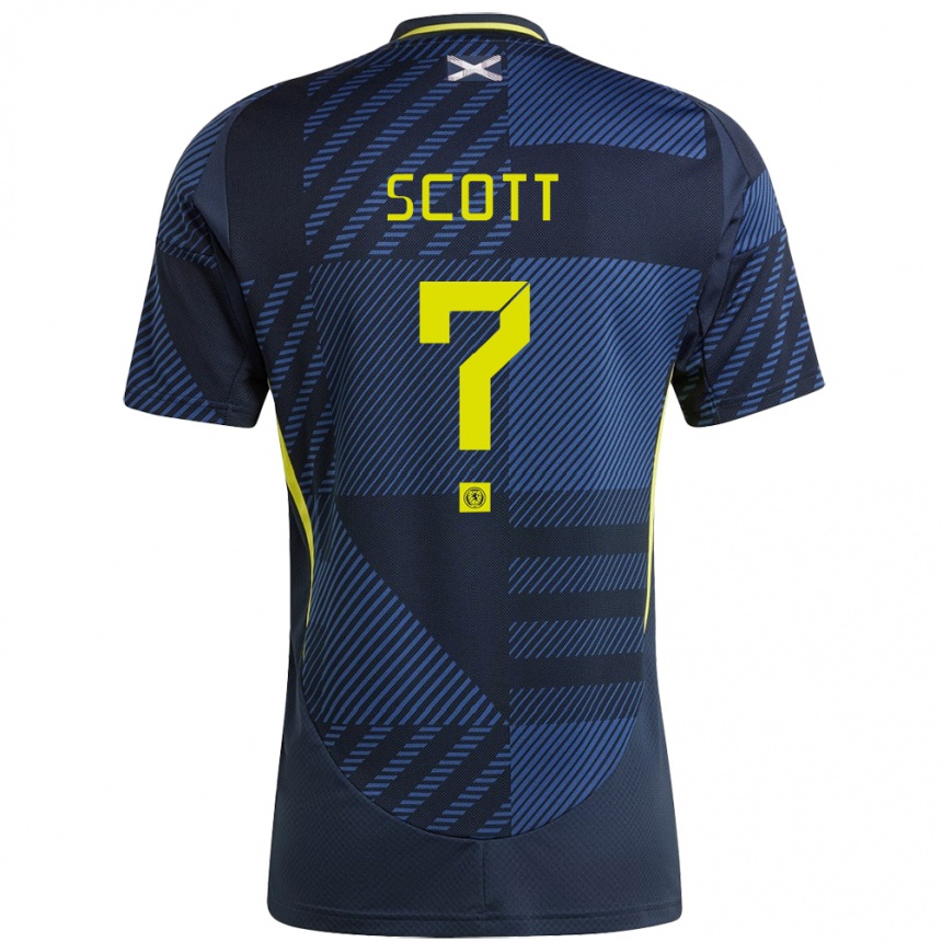 ילדים כדורגל סקוטלנד Cameron Scott #0 כחול כהה ג'רזי ביתית 24-26