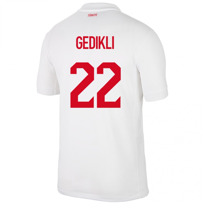 ילדים כדורגל טורקיה Berkant Gedikli #22 לבן ג'רזי ביתית 24-26