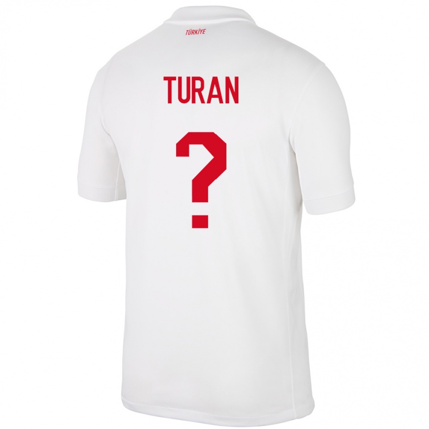 ילדים כדורגל טורקיה Hasan Turan #0 לבן ג'רזי ביתית 24-26